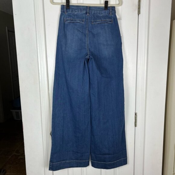 BCBGeneration Denim High Rise Wide Leg Trouser Jeans - Picture 4 of 8